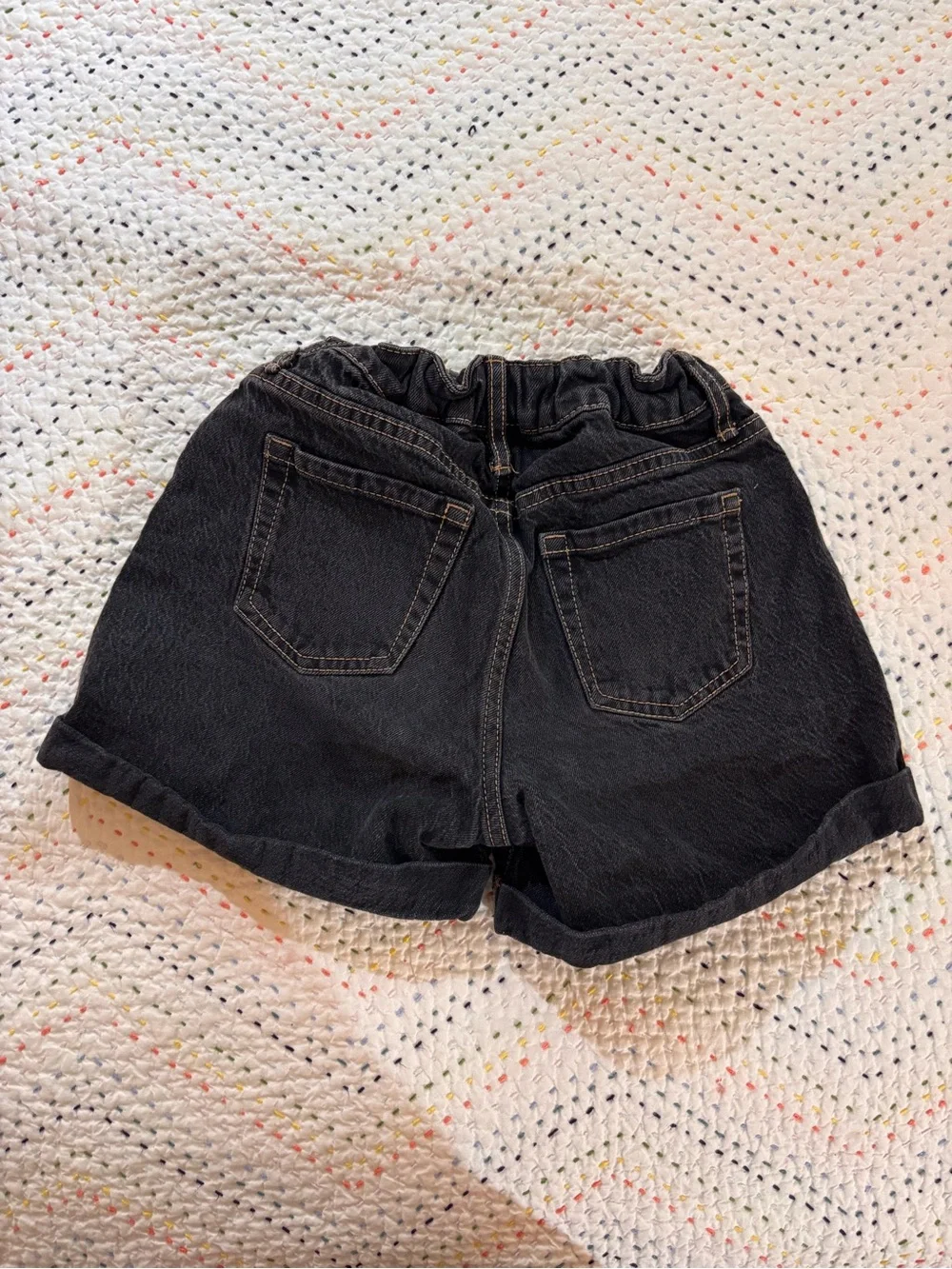 JPaperbag-Waist Rolled-Hem Denim Shorts
